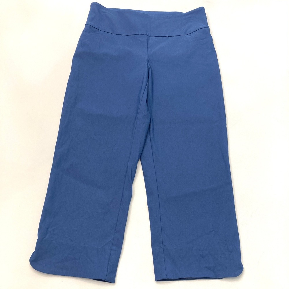 SC & Co Capri Pants Womens 8 Blue Tummy Control Stretch Pull On 28" Waist
